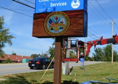 Child, youth, School Services sign